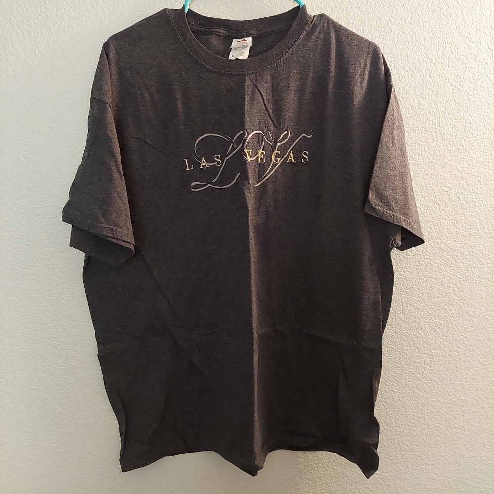 Las Vegas embroidered Gray T-shirt women's XL